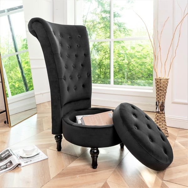 Us Pride Furniture Gosser 20" Wide Velvet High Back Vanity Chair - On ...